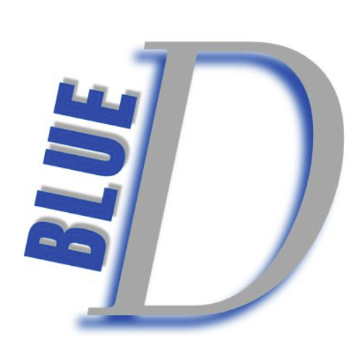 A blue and grey letter d

Description automatically generated